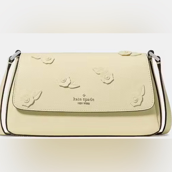 kate spade Handbags - Kate Spade Yellow Floral Appliqué Leather Crossbody NWT